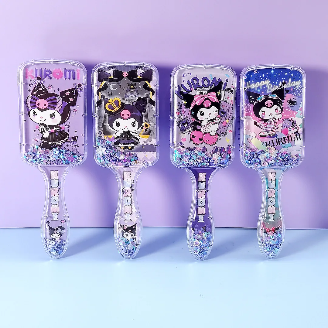 

1 шт. расческа-щетка Kuromi с воздушной подушкой, распутывающая волосы, с эффектом плавающих песчинок, инструмент для ухода за волосами, с милым дизайном