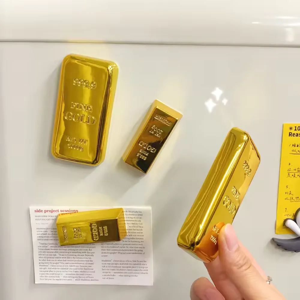 Creative Gold Bar Beer Opener Multi-Functional Magnetic Refrigerator Sticker Novelty Gift Bottle Opener Trendy Party Gadget