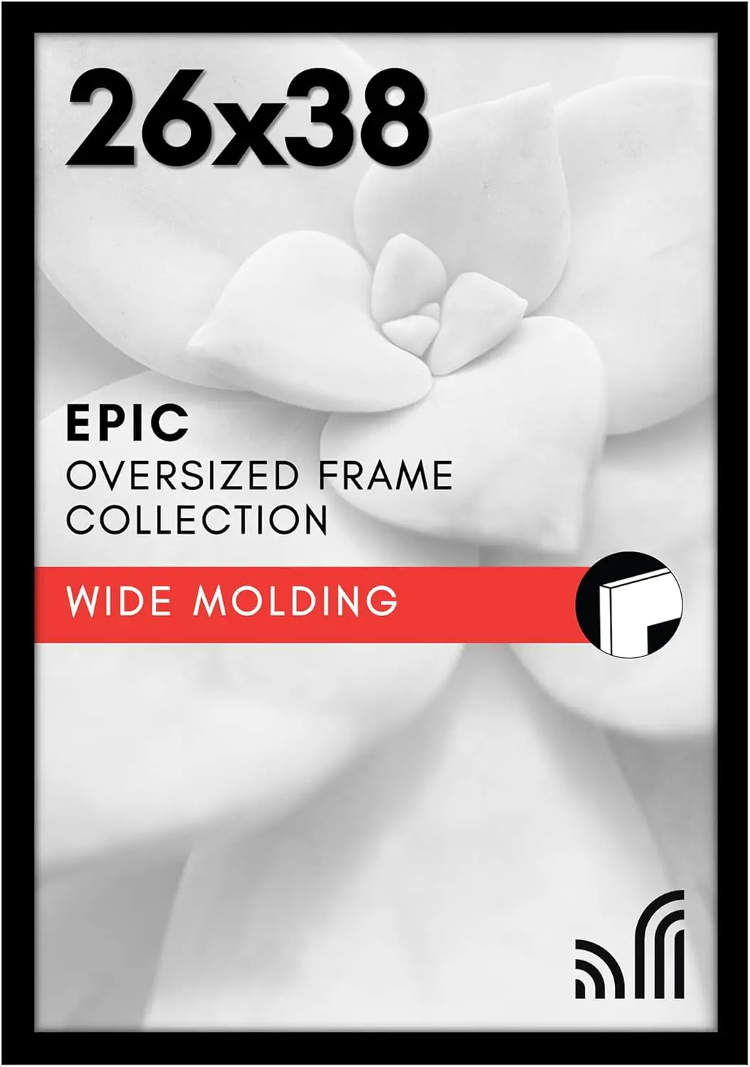 

26x38 Wide Poster Frame with Polished Plexiglass - Black Picture Frame for Wall Display, Vertical or Horizontal Hanging