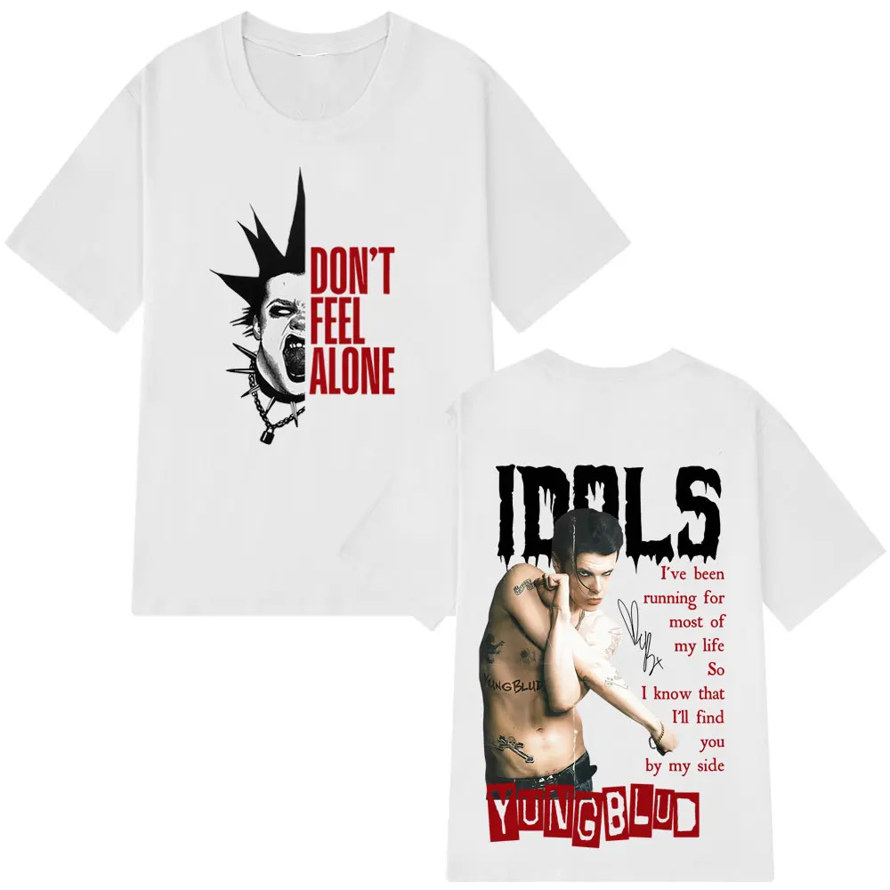 

Yungblud IDOLS The World Tour 2026, футболка с принтом для мужчин и женщин, модная футболка, летние хлопковые футболки в стиле Харадзюку в стиле хип-хоп, уличная одежда