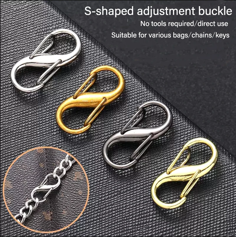 S-Shaped Adjustable Buckle Shoulder Strap Shortening DIY Bag Accessories Spring Buckle Diagonal Cross Bag Chain Length Adjustmen