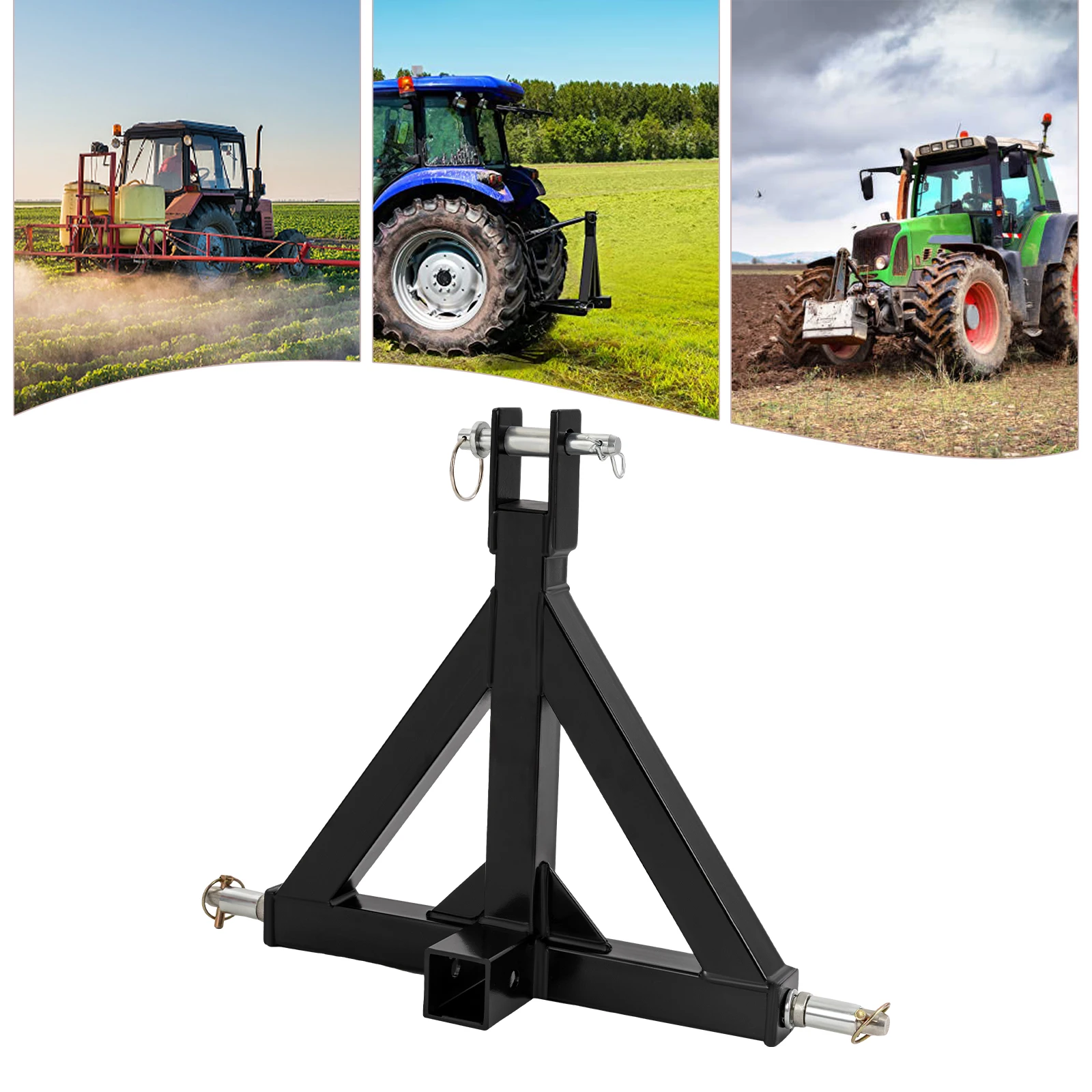 3 Point Trailer Hitch Coupling Tractor Drawbar Hitch Adapter Triangle Linkage Standard 2