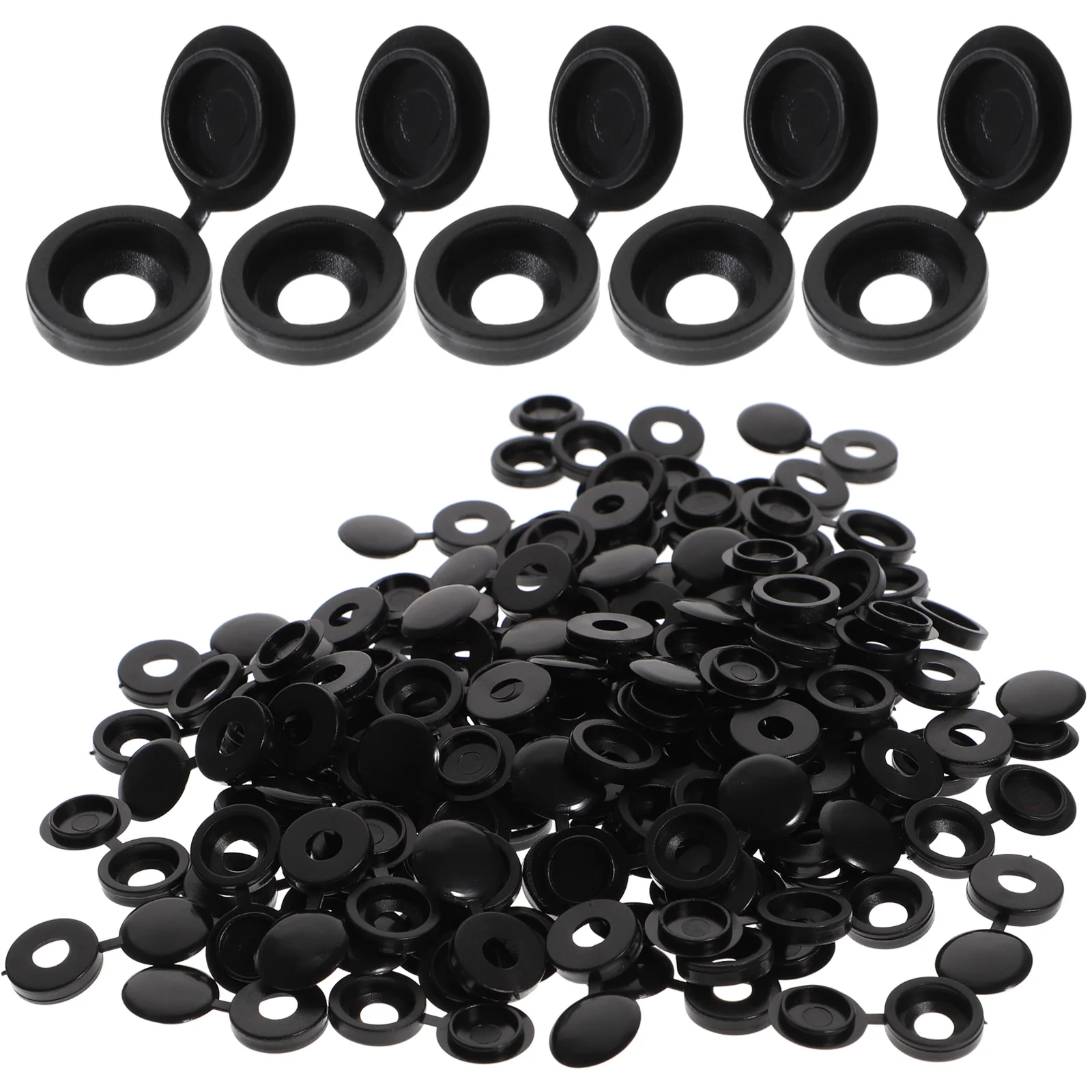 

100 Pcs Screw Cover Cap Black Plastic Self tapping Screws Flipping Tops UV Protection Water Resistant Furniture Home