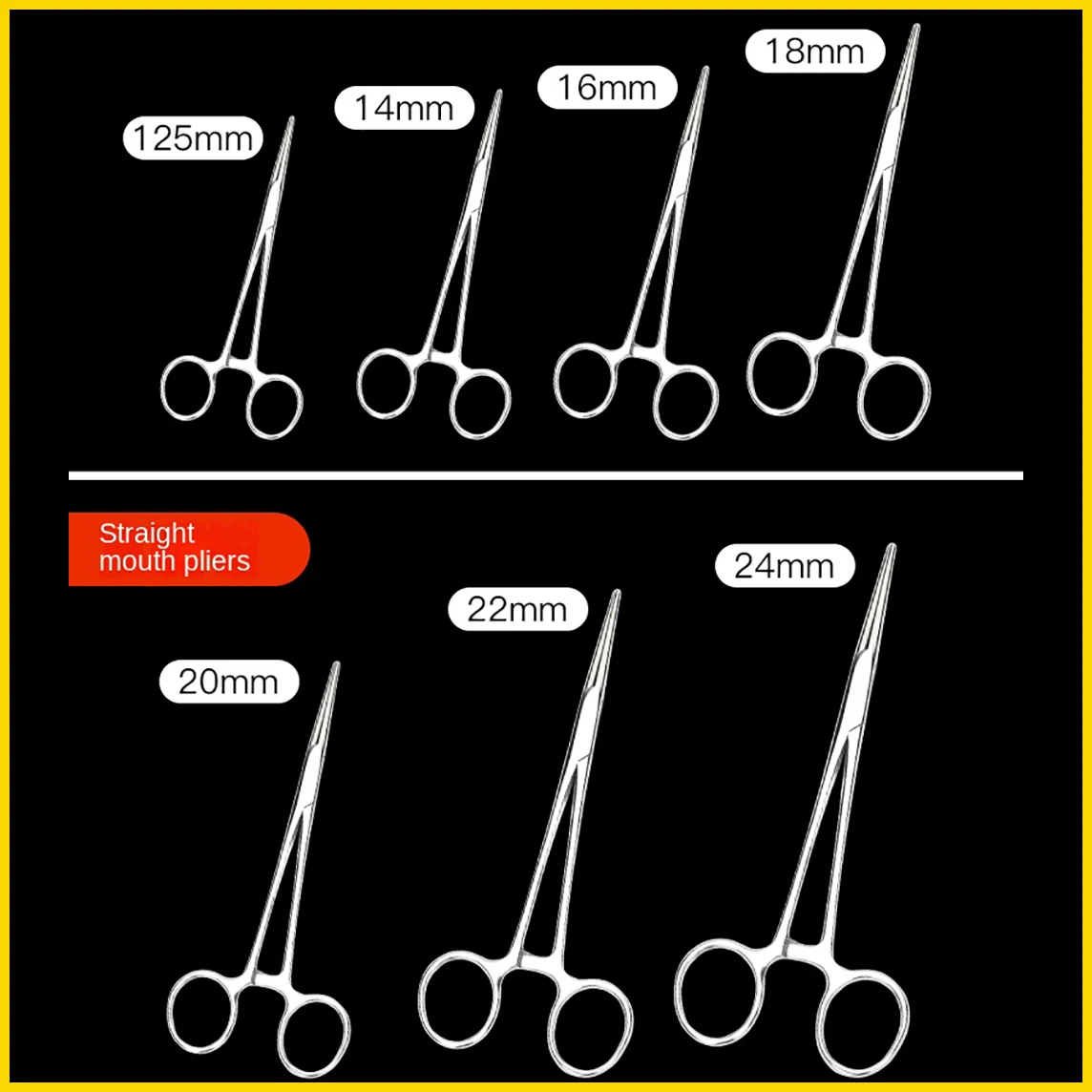 1PCS Pet Stainless Steel Hemostatic Forceps Surgical Suture Needle Holding Elbow Straight Tip Clinic Vascular Plucking Traction