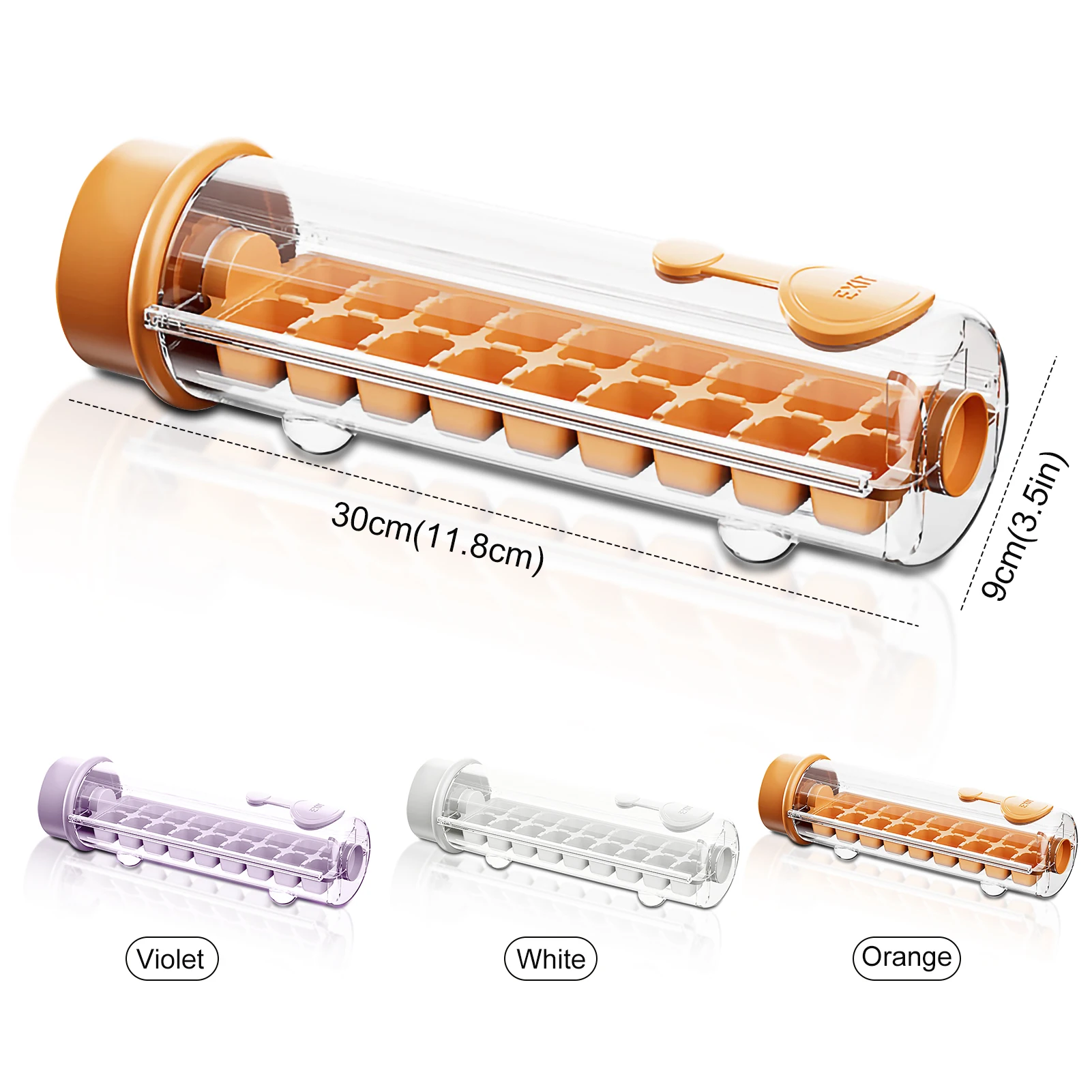 

Rotating Ice Cube Tray with Ice Storage Box 18 Grids Ice Cube Mold Easy Release Ice Moulds Cocktails Whiskey DIY Ice Cube Maker