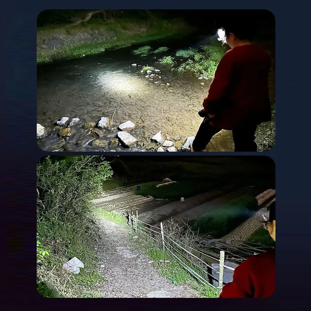 BORUiT сенсорный светодиодный налобный фонарь Type-C перезаряжаемый вращающийся фонарь мощный водонепроницаемый фонарь для рыбалки, кемпинга, работы на открытом воздухе