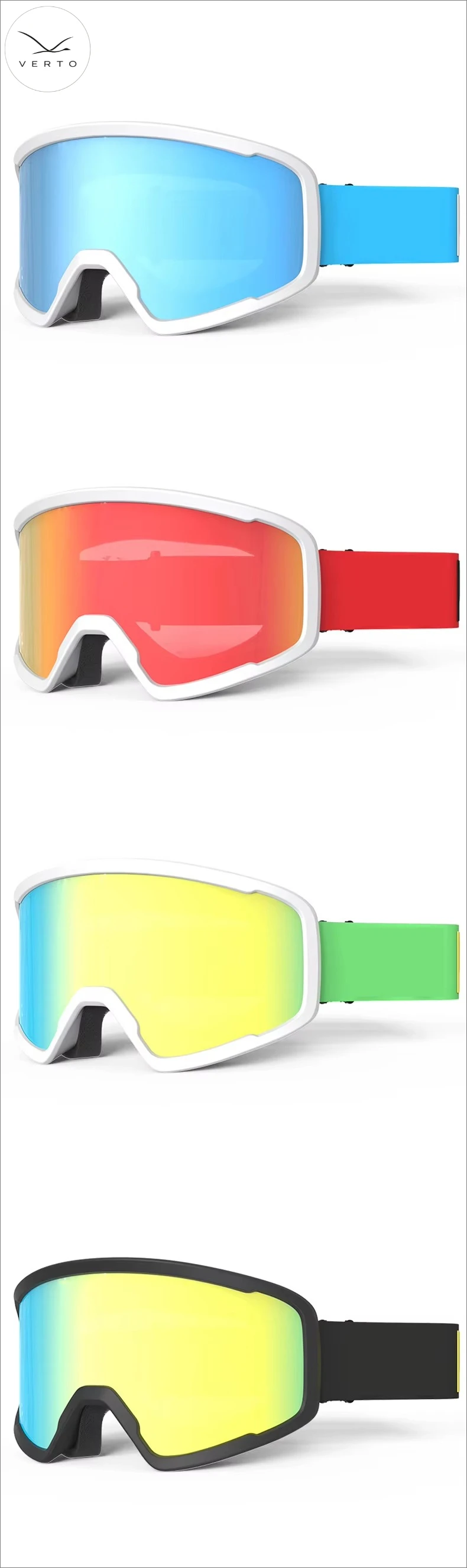 Premium Ski Goggles UV Protection Dual-Layer Lens Compatible with Myopia Glasses for Skiing and Mountaineering