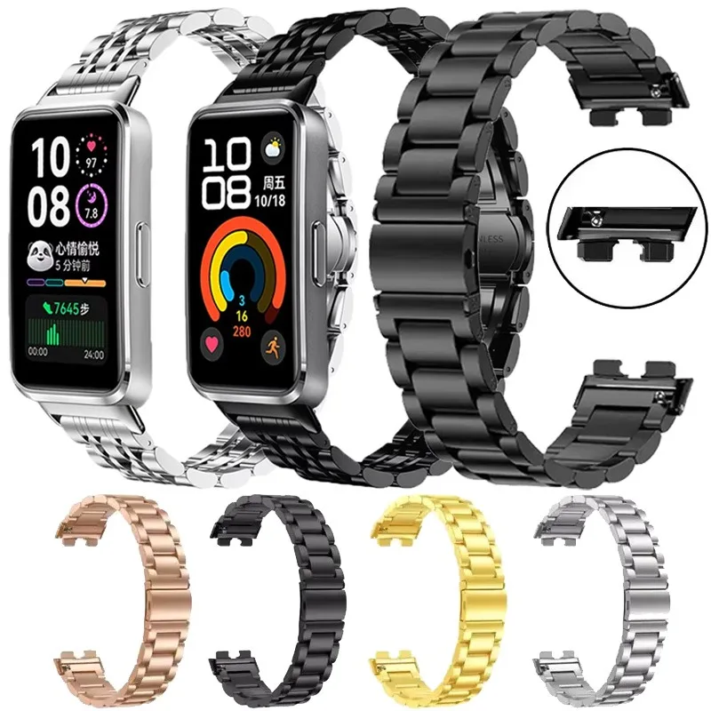 Metallarmband für Huawei Band 10, Edelstahlarmband, Armband für Huawei Band 10/9/8 Classic, austauschbares Zubehör, Correa