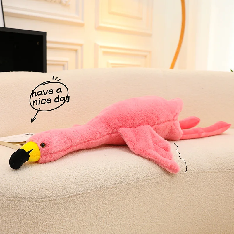 190cm Super Soft Flamingo Doll Rag Doll Plush Toy Big Goose Bed To Accompany You To Sleep Pillow Doll Birthday Gift