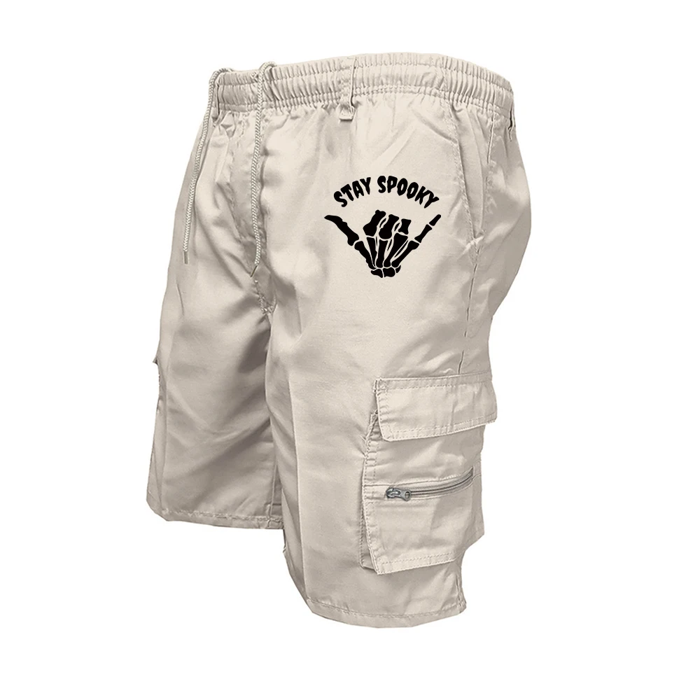 

Men's Creative Printed Cargo Shorts Elastic Waistband Shorts With Side Pockets Suitable For Summer Outdoor Runmning Sports