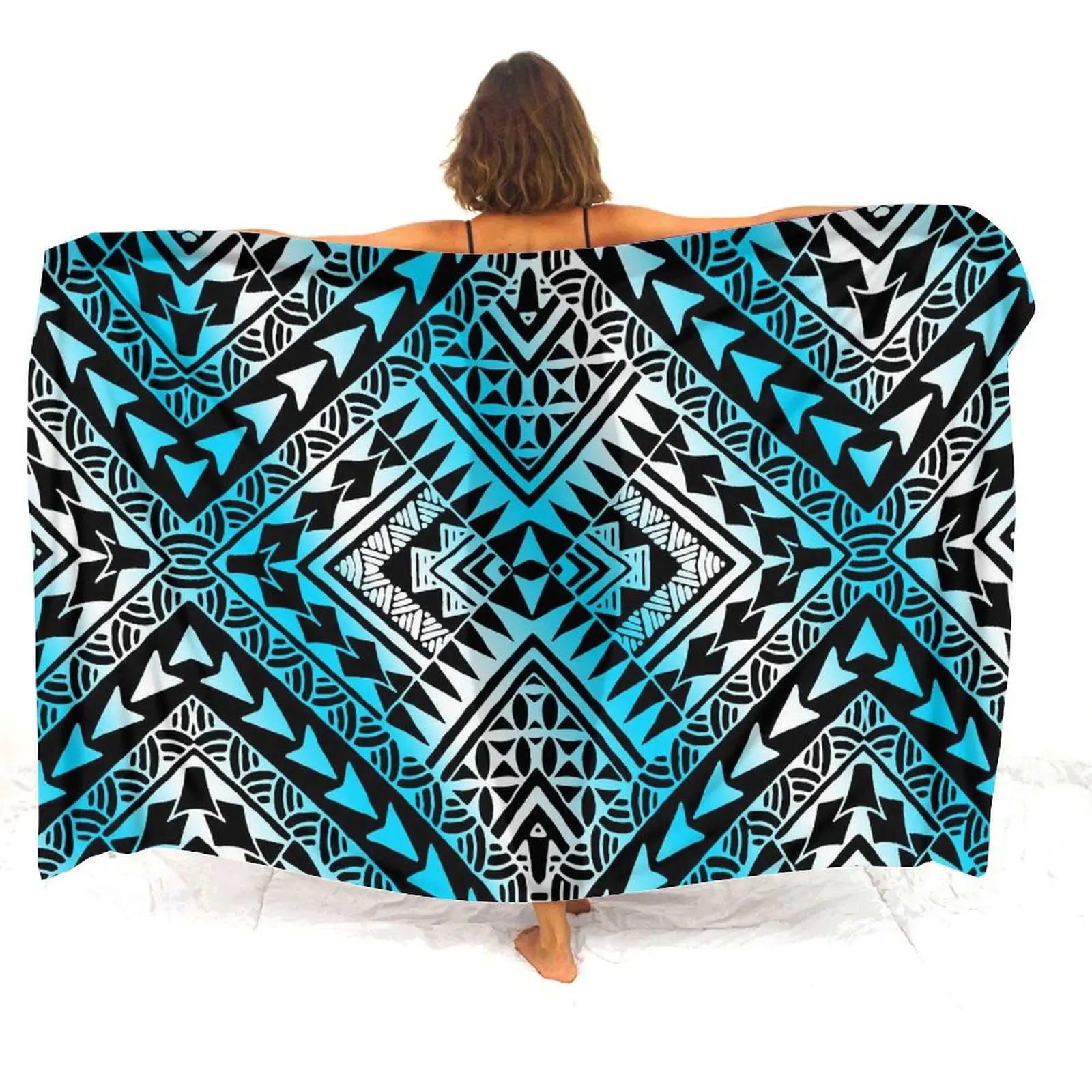 Women'S Swimsuit Smock Beach Wrap Skirt Bikini Drape Sexy Long And Short Sarong Polynesian Print Custom Sarong