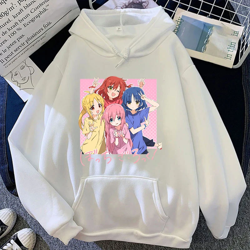 Autumn And Winter Popular Anime Bocchi The Rock Printed Hooded Hoodies For Women Coat Fashion Plus Size Clothing