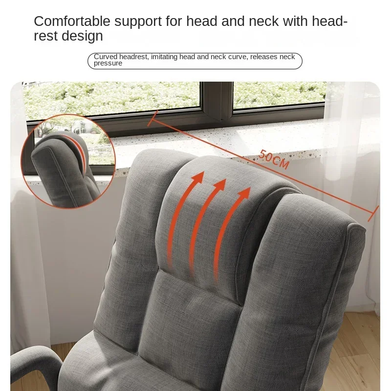 Silla de juegos de alta capacidad de rodamiento, cojín de asiento engrosado con soporte para el cuello, silla de oficina ergonómica con ajuste de