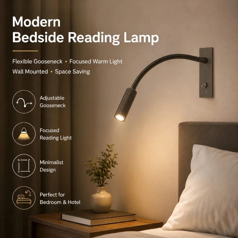 lampada-da-parete-led-moderna-flessibile-con-collo-d'oca-luce-notturna-usb-da-comodino-nero-opaco-regolabile-per-camera-da-letto-e-hotel