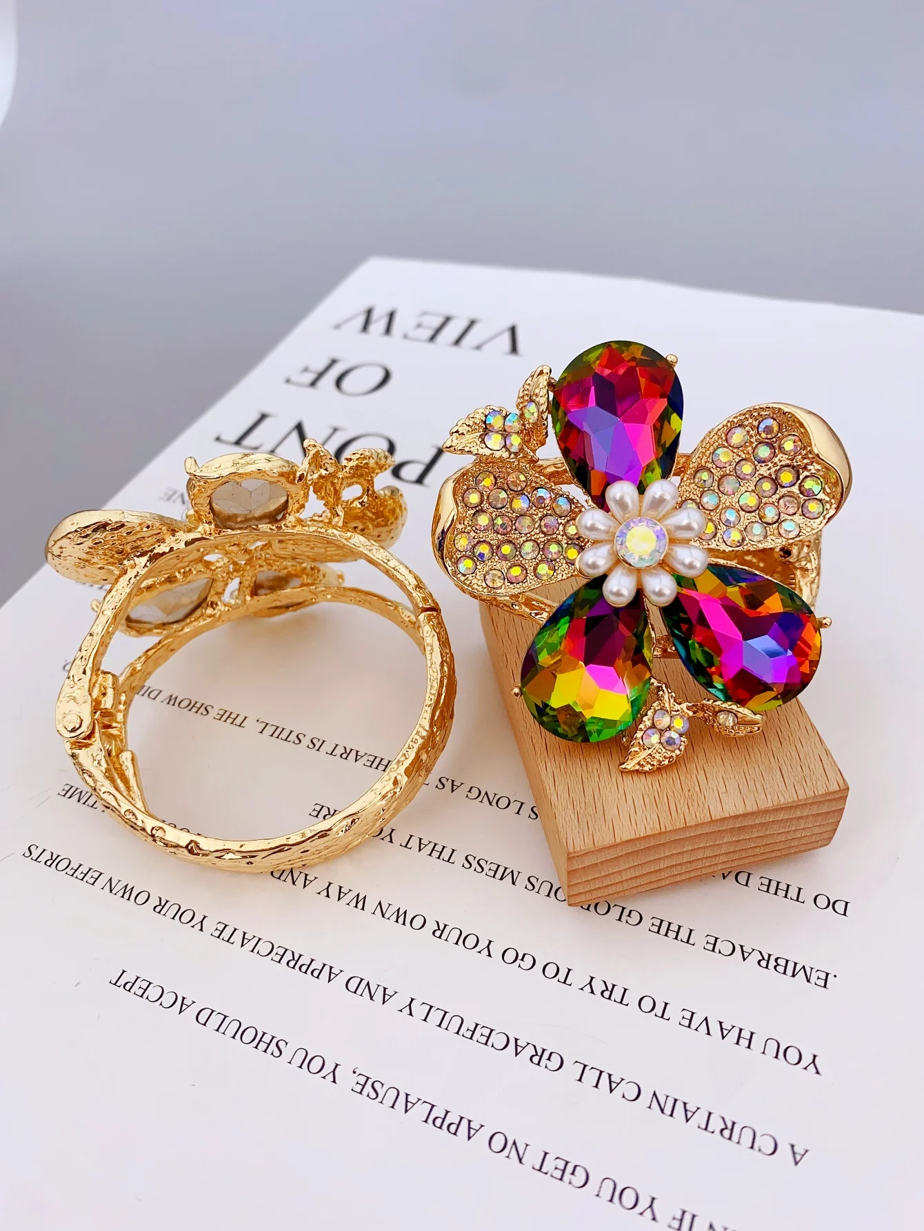 Exaggerated Zinc Alloy Flower Bracelet for Women in Various Occasions bracelets for women