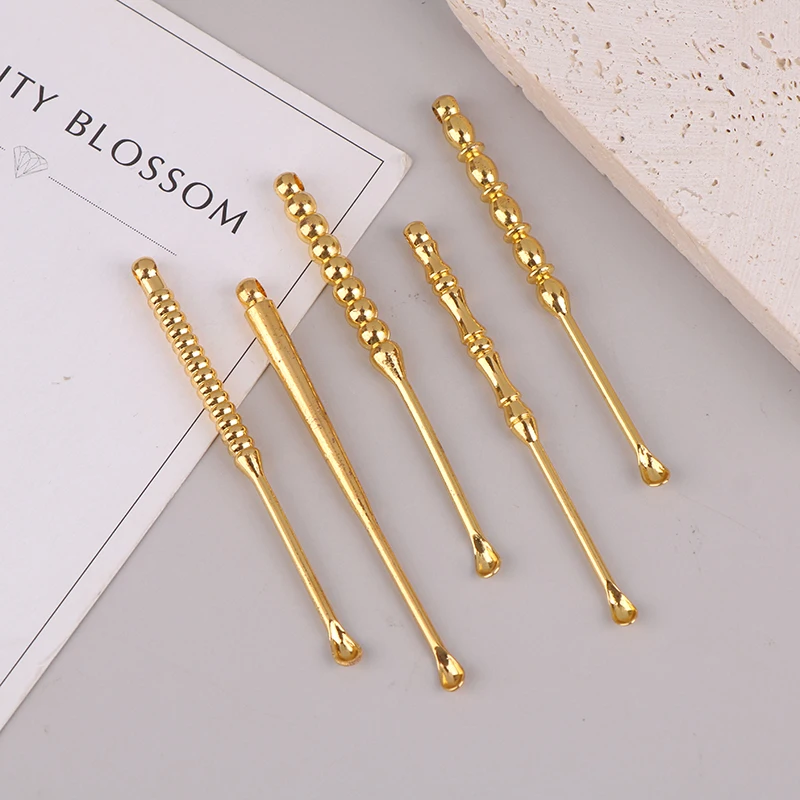 Ear Pick Ear Curette Cleaner Earwax Removal Cleaning Tools Brass Ear Spoon Portable Ear Cleaner Curette Multiple Design