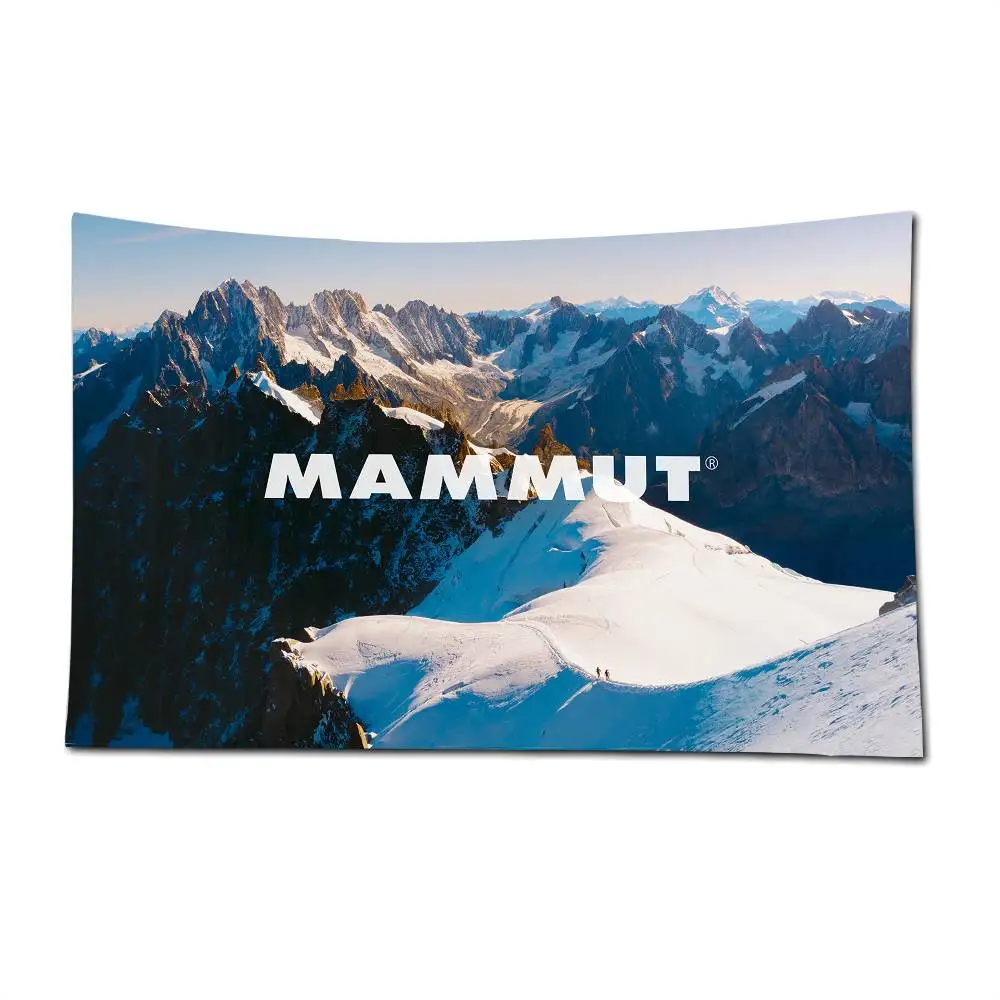 M_MAMMUTS شعار العلم البوليستر المطبوعة أعلام السيارات لغرفة المرآب ديكور التخييم في الهواء الطلق