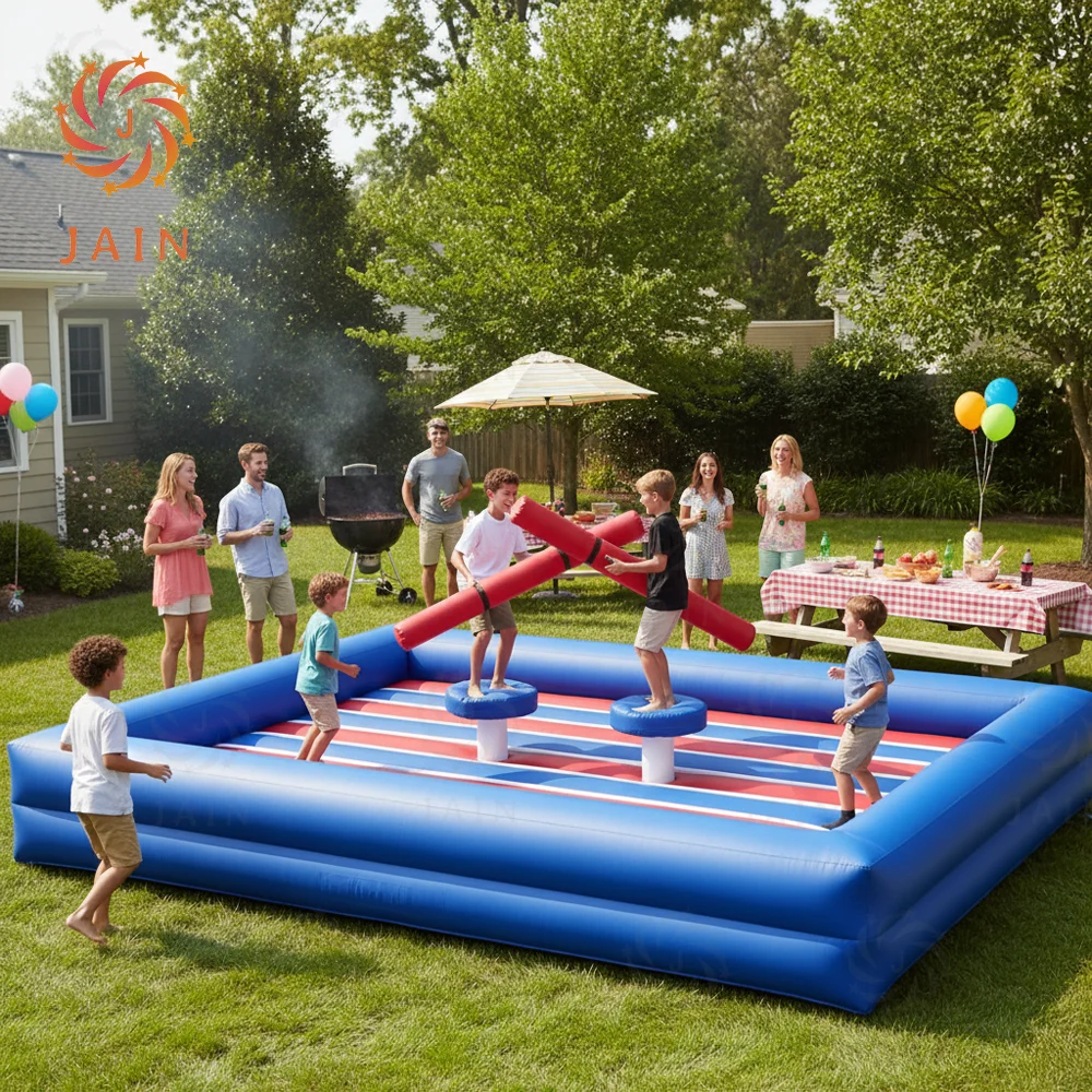 JAIN Inflatable Sports Games Gladiator Joust Fighting Battle Bouncer Arena Interactive Challenge Backyard Pedestal With Blower - view 6