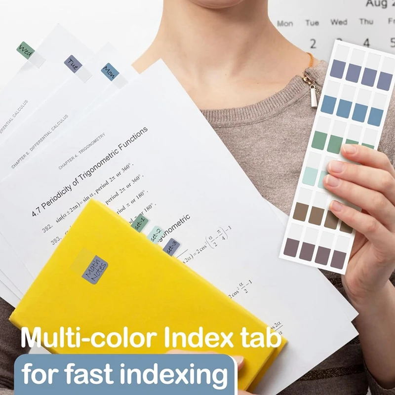 Sticky Index Tabs Multicolor Self-Adhesive Book Tabs Writable Page Tabs Transparent For Notebooksfiles
