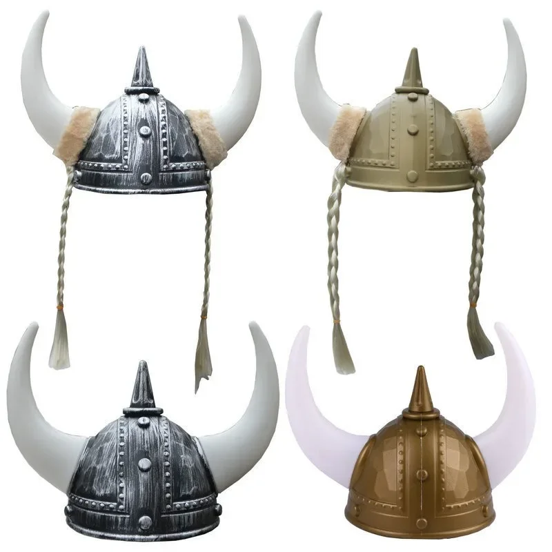 Horn Braid Hat Halloween Masquerade Role Play Horn Cap Party Funny Prop Headwear Festival Costume