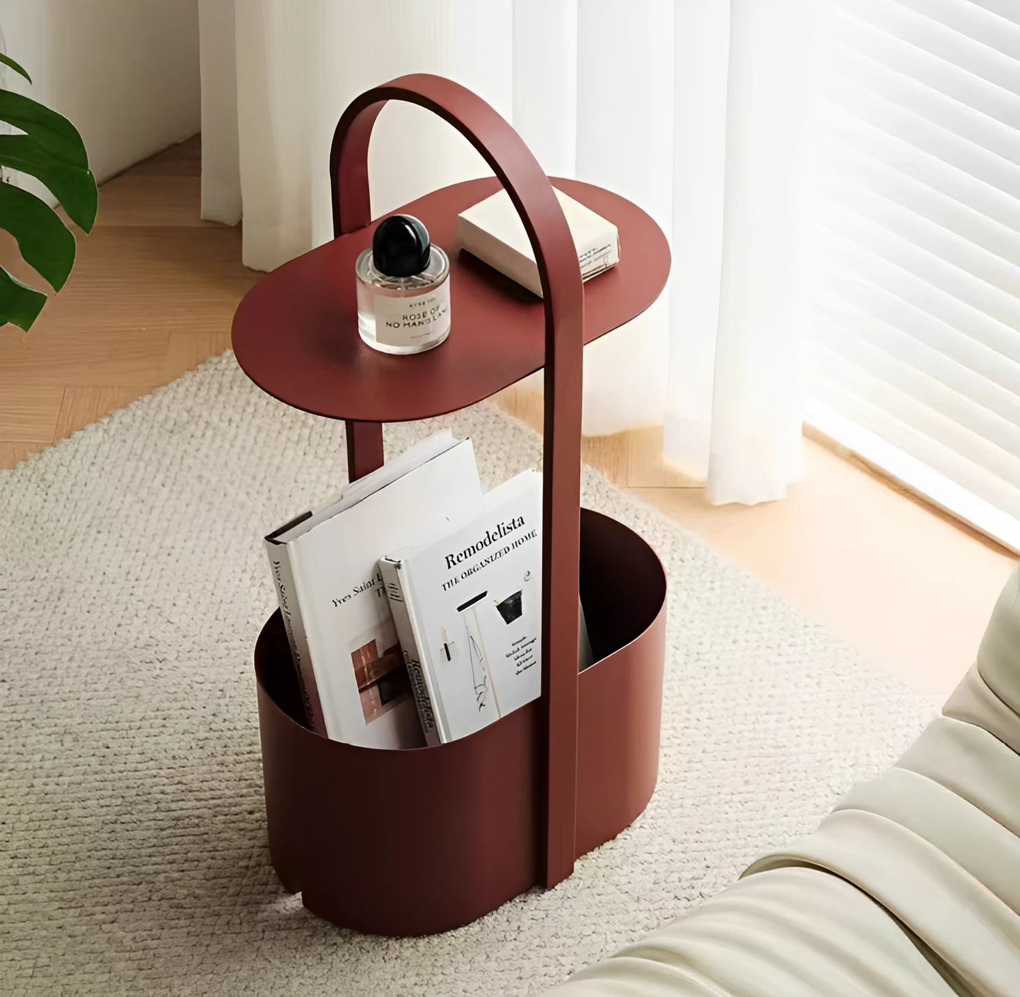 Magazine Storage Shelf Bauhaus Artistic Mini Corner Side Table Modern Stylish Multifunctional Bedside Cabinet Space Saving