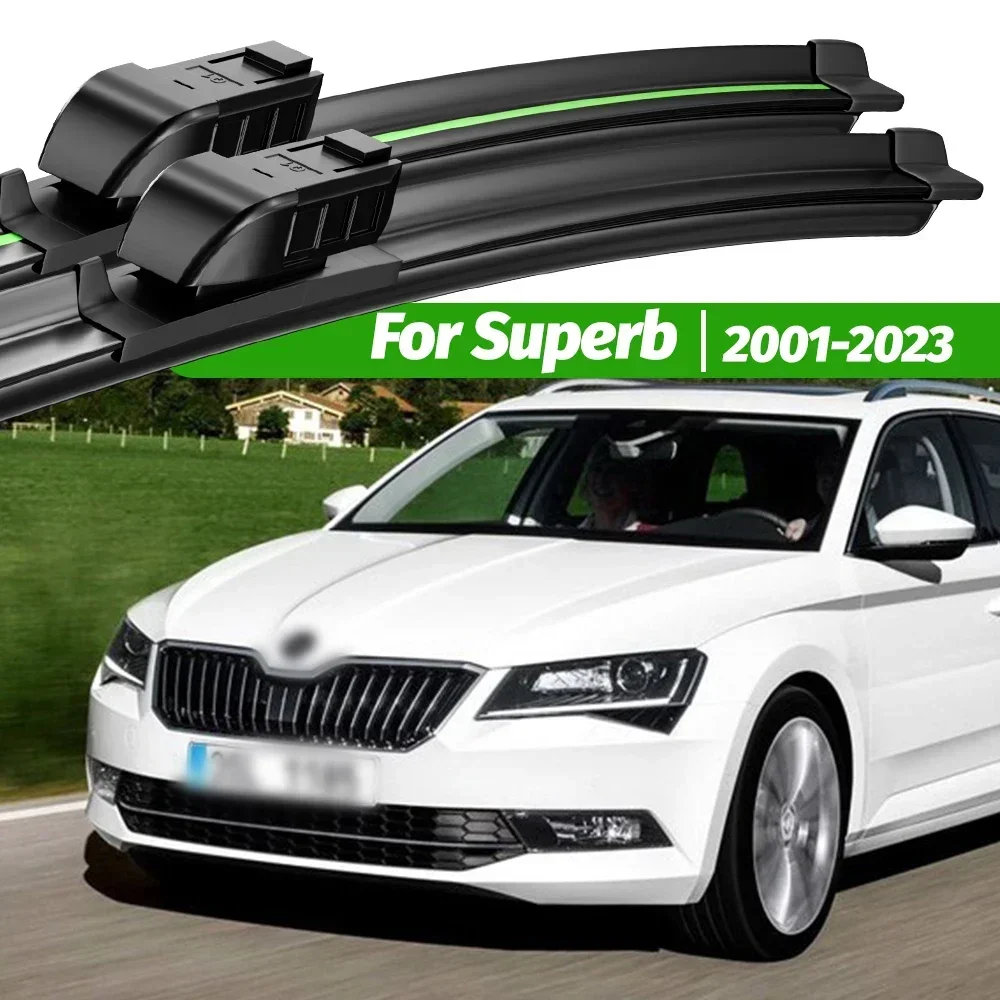 

For Skoda Superb MK1 MK2 MK3 2001-2023 2pcs Front Windshield Wiper Blades 2004 2008 2015 2019 2021 Windscreen Window Accessories