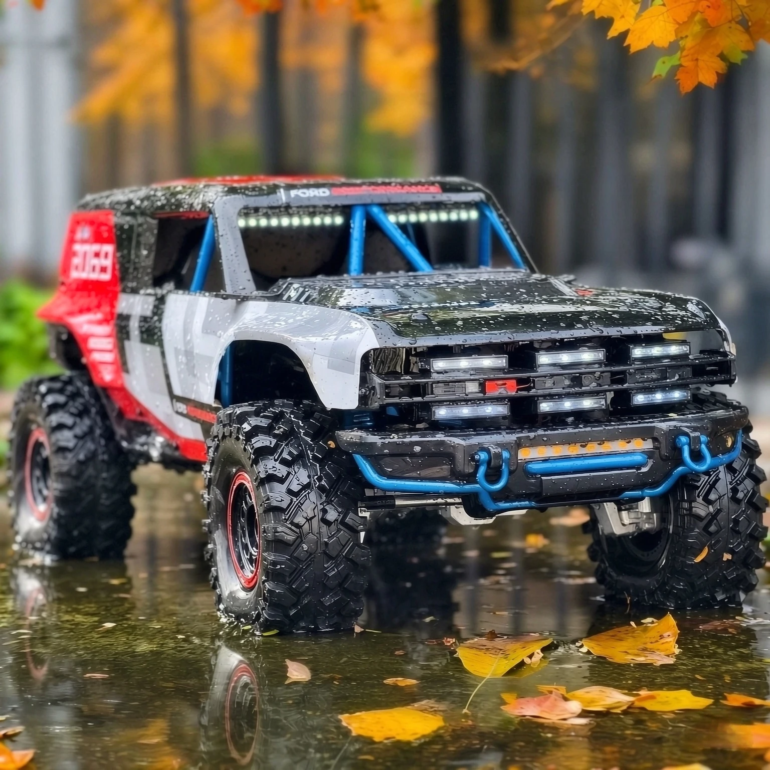 Hot 1/8 MJX H8P Remote Control Climbing Off-Road Car Simulation Ford Electric FOC Brushless 4WD RC High‑Speed Model With Lights