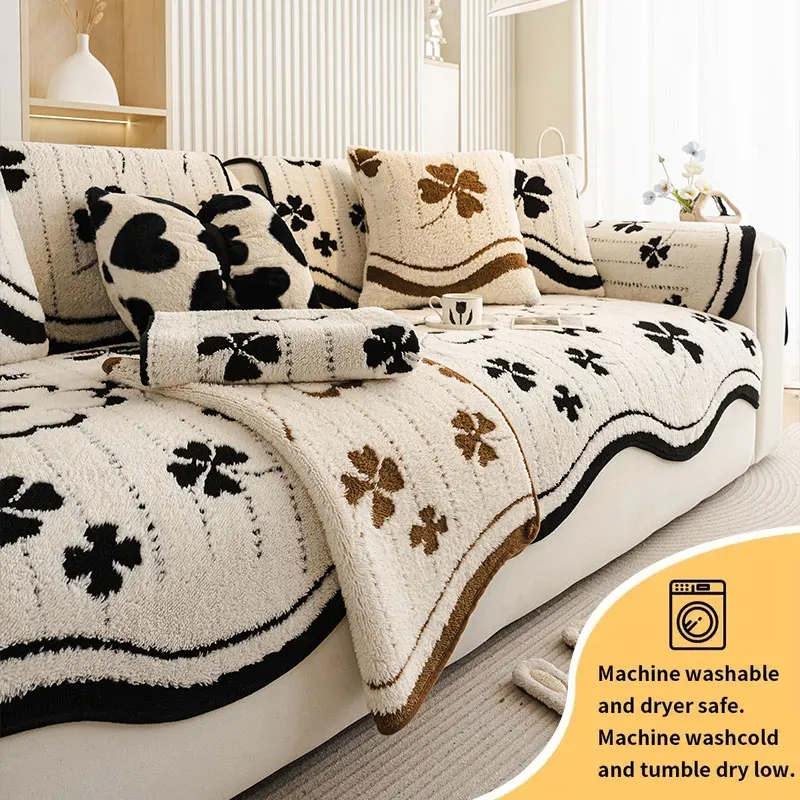 1PC-Shu Mianrong High-End-Feeling unregelmäßig geformtes Sofakissen für alle Jahreszeiten, festes Anti-Rutsch-Sitzkissen mit gerader Reihe
