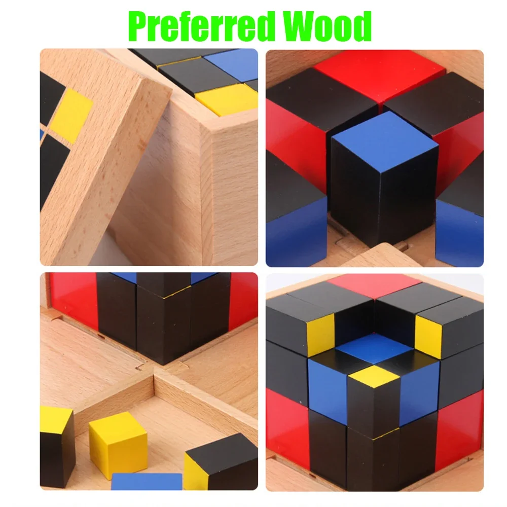 Montessori Math Teaching Binomial Trinomial Kids Wooden Toys Sensory Play Math Learning Toys For Kids 3+ Years Old Educational