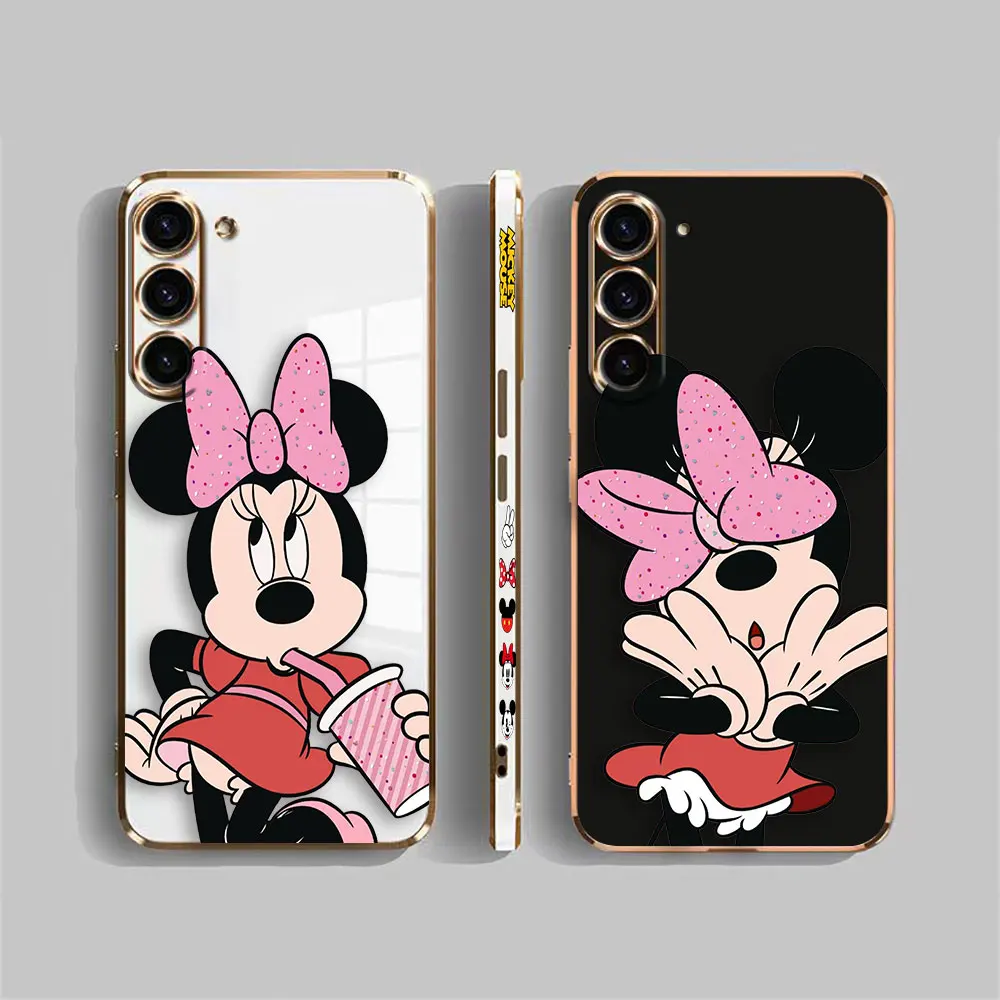 Cover Smooth E-TPU Phone Case For Samsung S24 S23 S22 S21 S20 FE S10 S9 A01 PLUS ULTRA 5G Case Shell Funda Cute M-Minnie Mouse