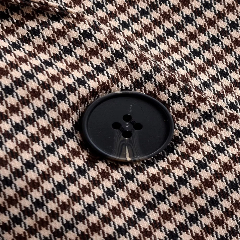 Winter neue Damen Pendeln zweireihige lässige alte Geld-Stil Qianniao Gitter Anzugjacke