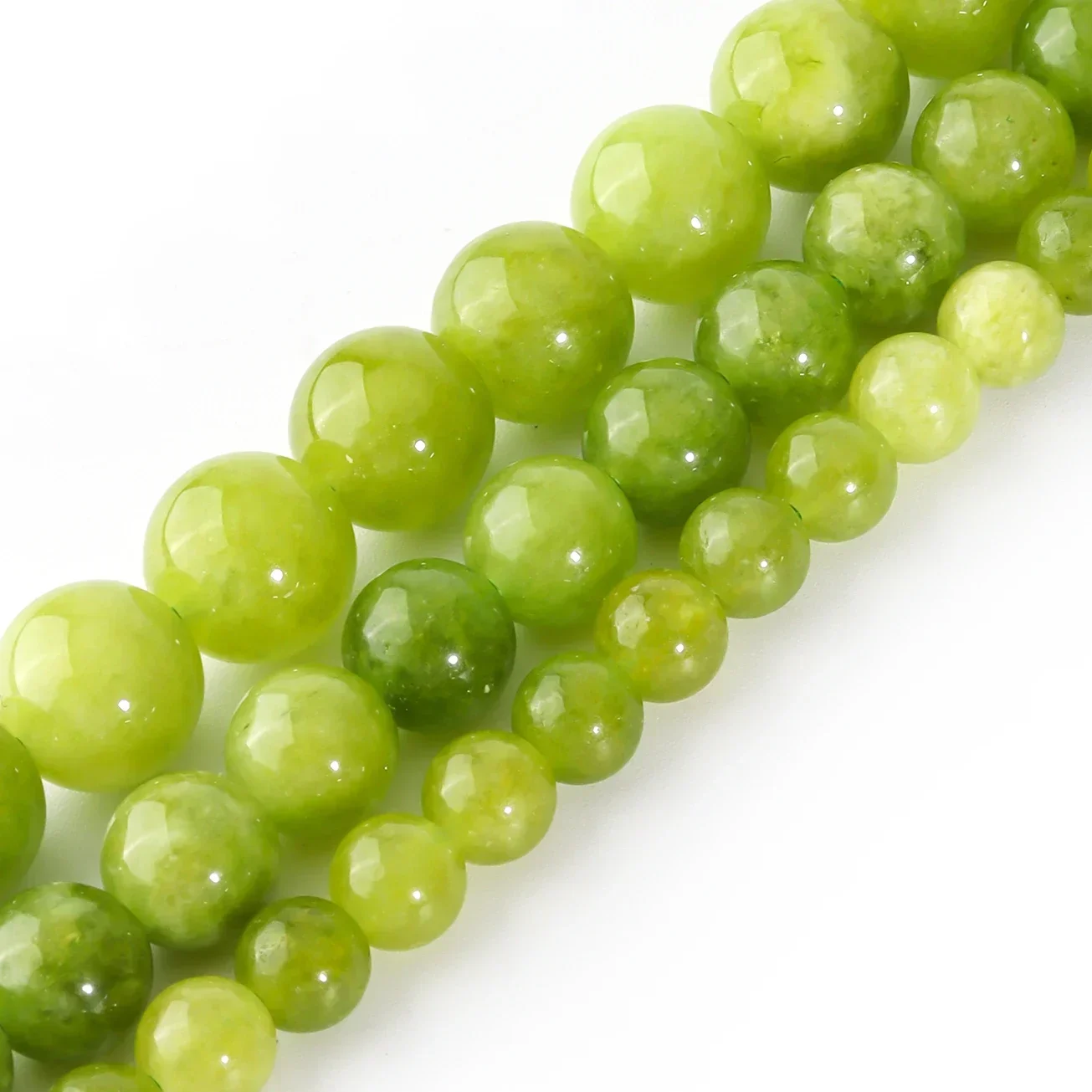 Natural Peridot Chalcedony Lemon Green Jades Stone Beads For Jewelry Making DIY Bracelets Necklace Accessories Supplies 6/8/10mm