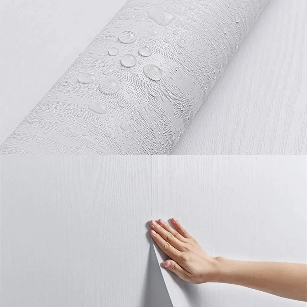 55 سنتيمتر واسعة الخشب الحبوب ديكور المنزل الأثاث مقاوم للماء الفينيل الجدار ملصق ذاتية اللصق بولي كلوريد الفينيل خلفية المطبخ خزانة الباب ملصق #4