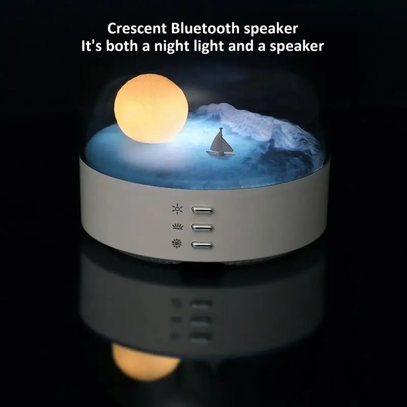 Moon Night Lamp Creative Moon Boat Night Light USB Rechargeable Night Light With 3 Adjustable Modes Cute Night Lamp For Room