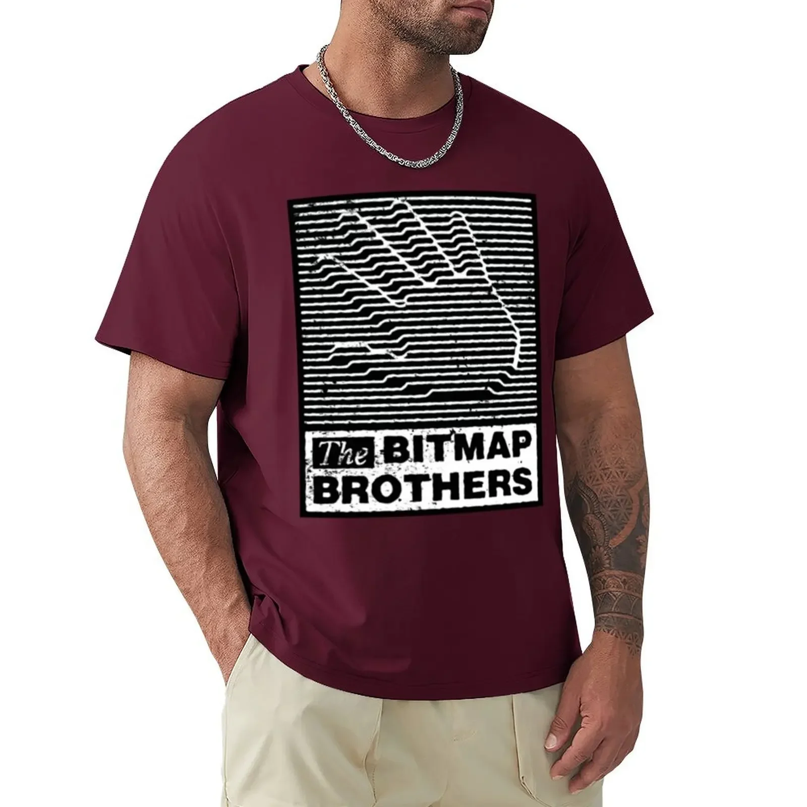 2024 summer new men t shirt The Bitmap Brothers T-shirt sweat anime quick drying short sleeves pure cotton tops streetwear