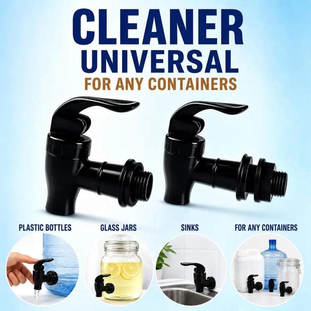 2pcs Food Grade Wine Bottle Plastic Faucet with Filter Electroplated Water Dispenser Switch Tap Jar Wine Barrel Special Faucet
