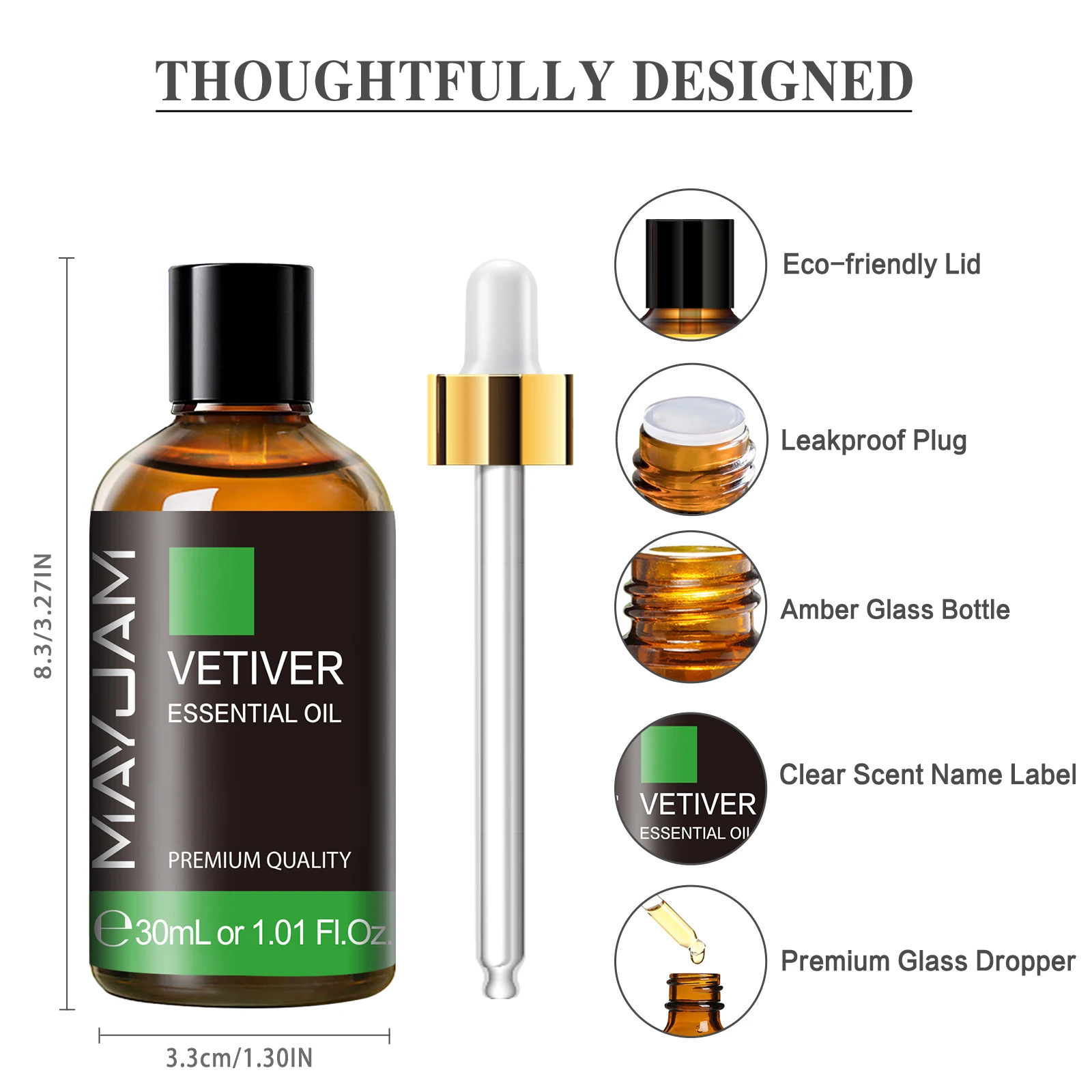 MAYJAM 30ML oli essenziali Vetiver timo vaniglia menta piperita Ylang Ylang gelsomino eucalipto per umidificatore candela profumata