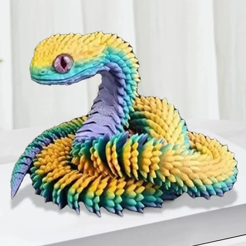 3D Printed Snake Fidget Toy   Crystal Flexible Joints Executive Desk Toys Home Decor Perfect Gifts For Autism