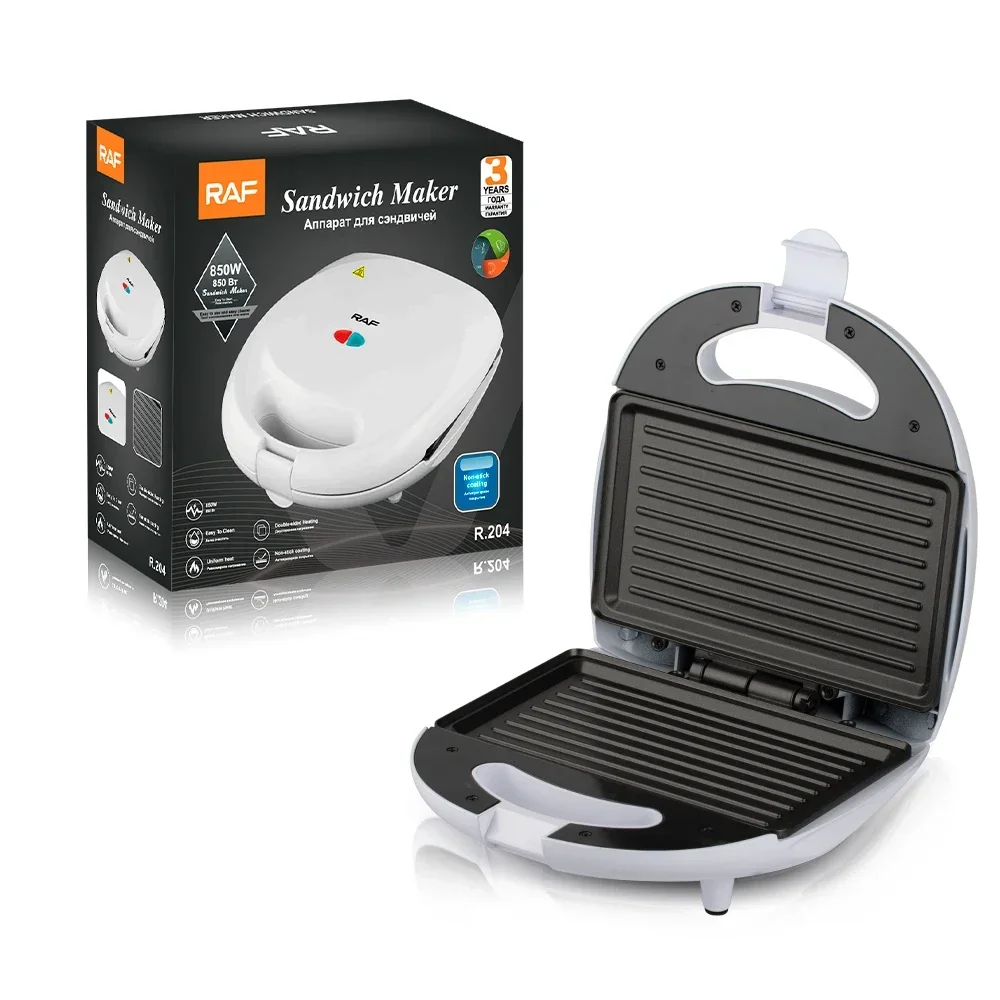 Raf Brand Non Stick Uniform Heating Multifunctional 850w 2 Slice Sandwich Maker Grill