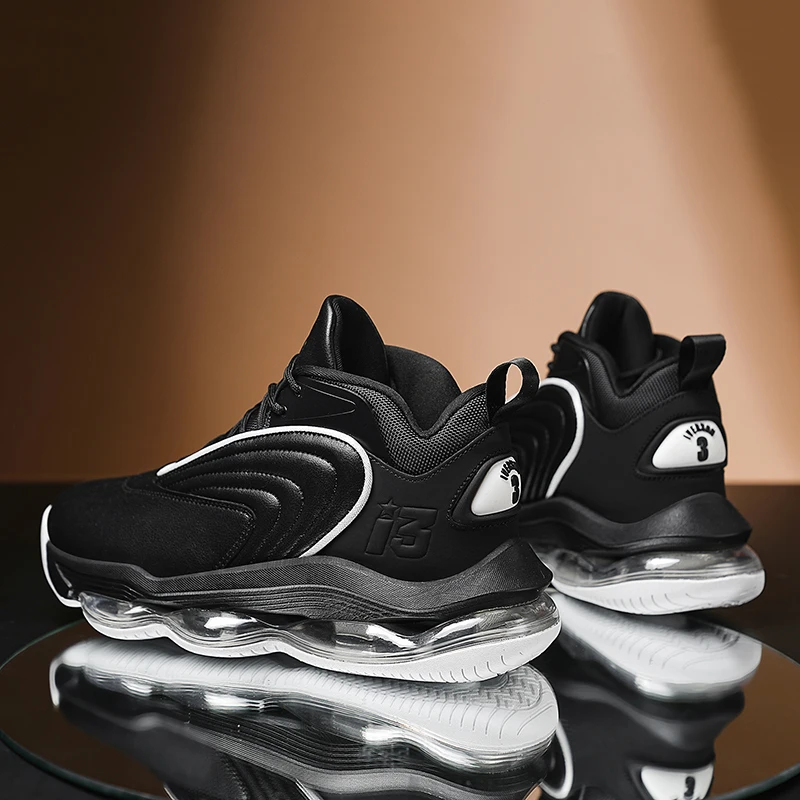 

Кроссовки для бега с толстой подошвой и амортизацией, мужские, с дышащим сетчатым верхом, нескользящей подошвой, для спортивных тренировок