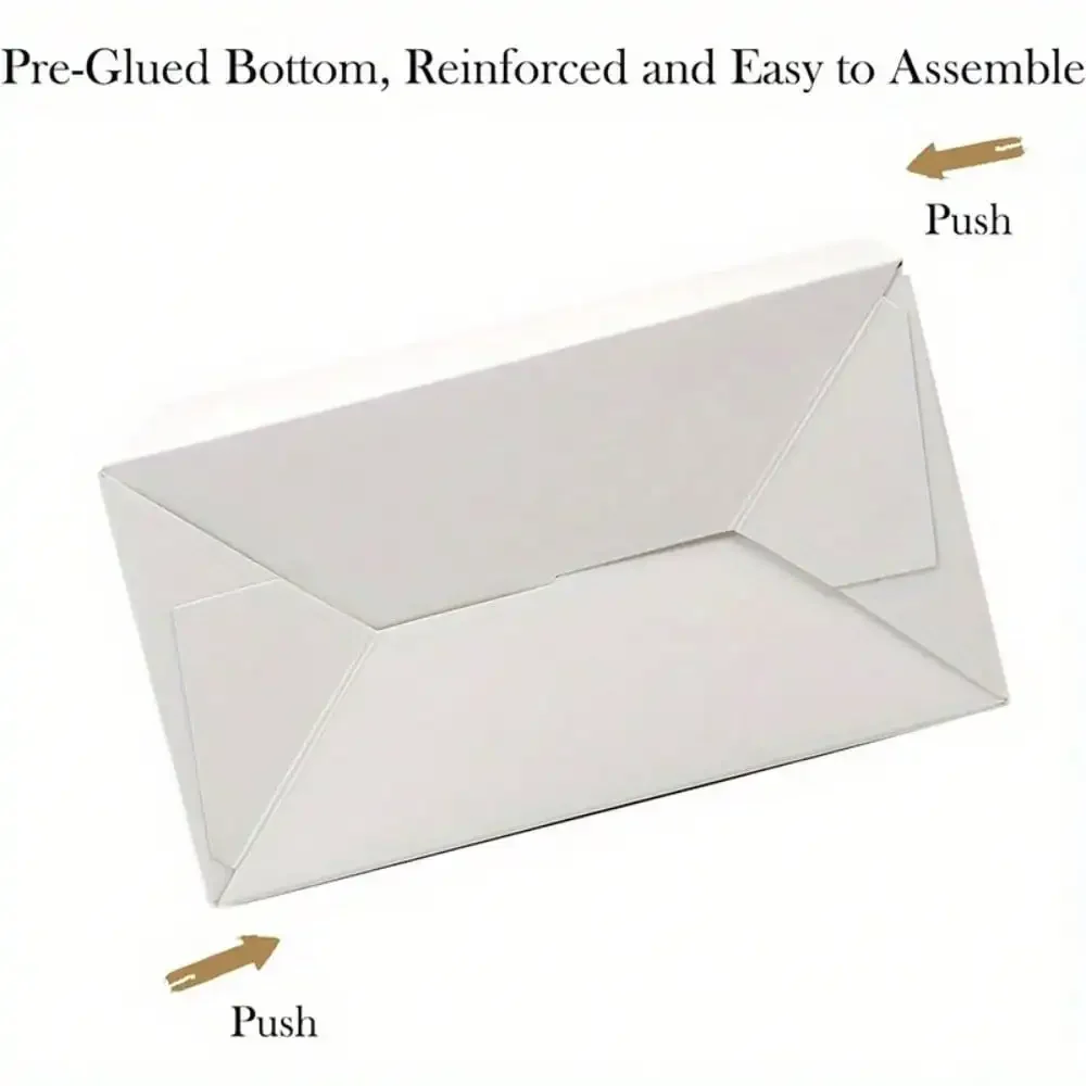 25pcs White Party Favor Treat Boxes, Gable Paper Gift Boxes With Handles. Perfect For Wedding, Birthday, Graduation