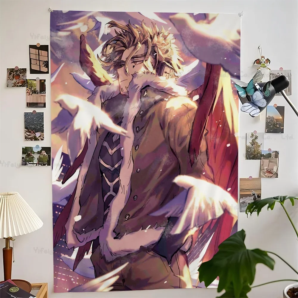 Anime My Hero Academia Hawks Chart Tapestry Art Science Fiction Room Home Decor Cheap Hippie Wall Hanging