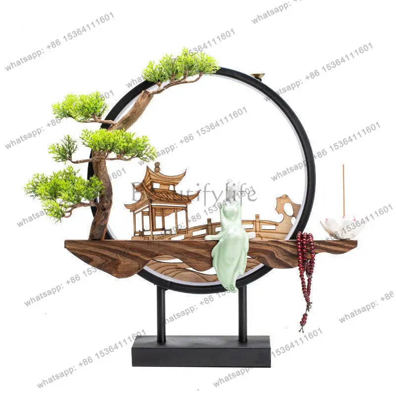 Zen ornament backflow incense burner new home ornament lamp ring decoration sandalwood