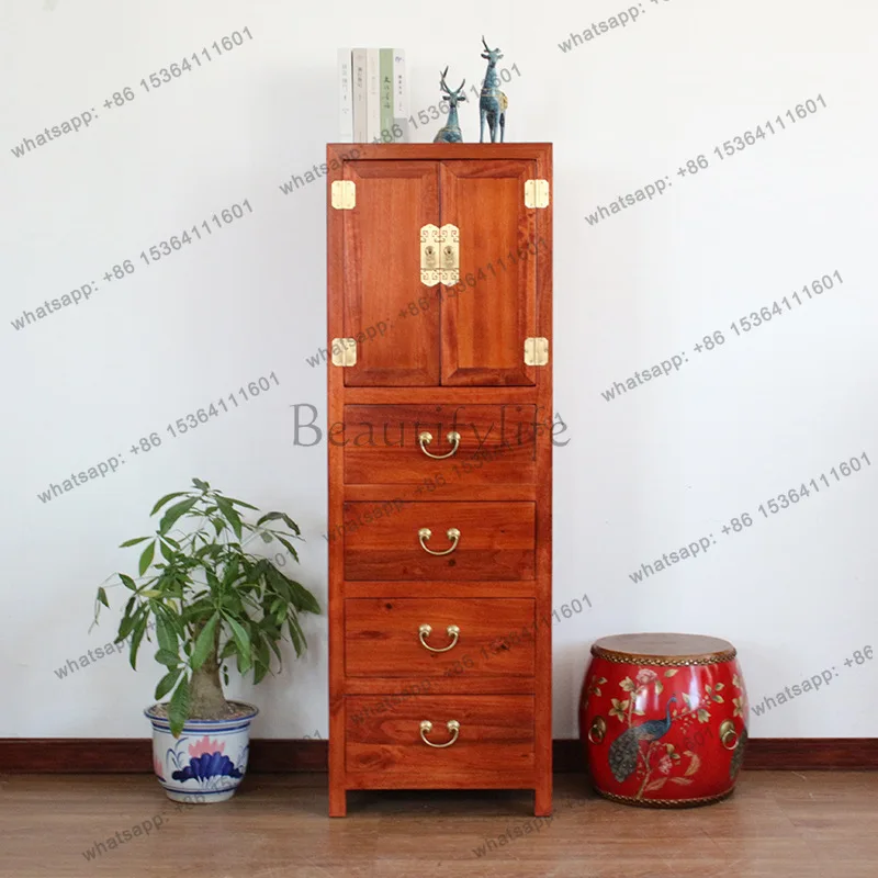 Chinese solid wood corner cabinet Bedroom camphor wood storage with door storage side cabinet