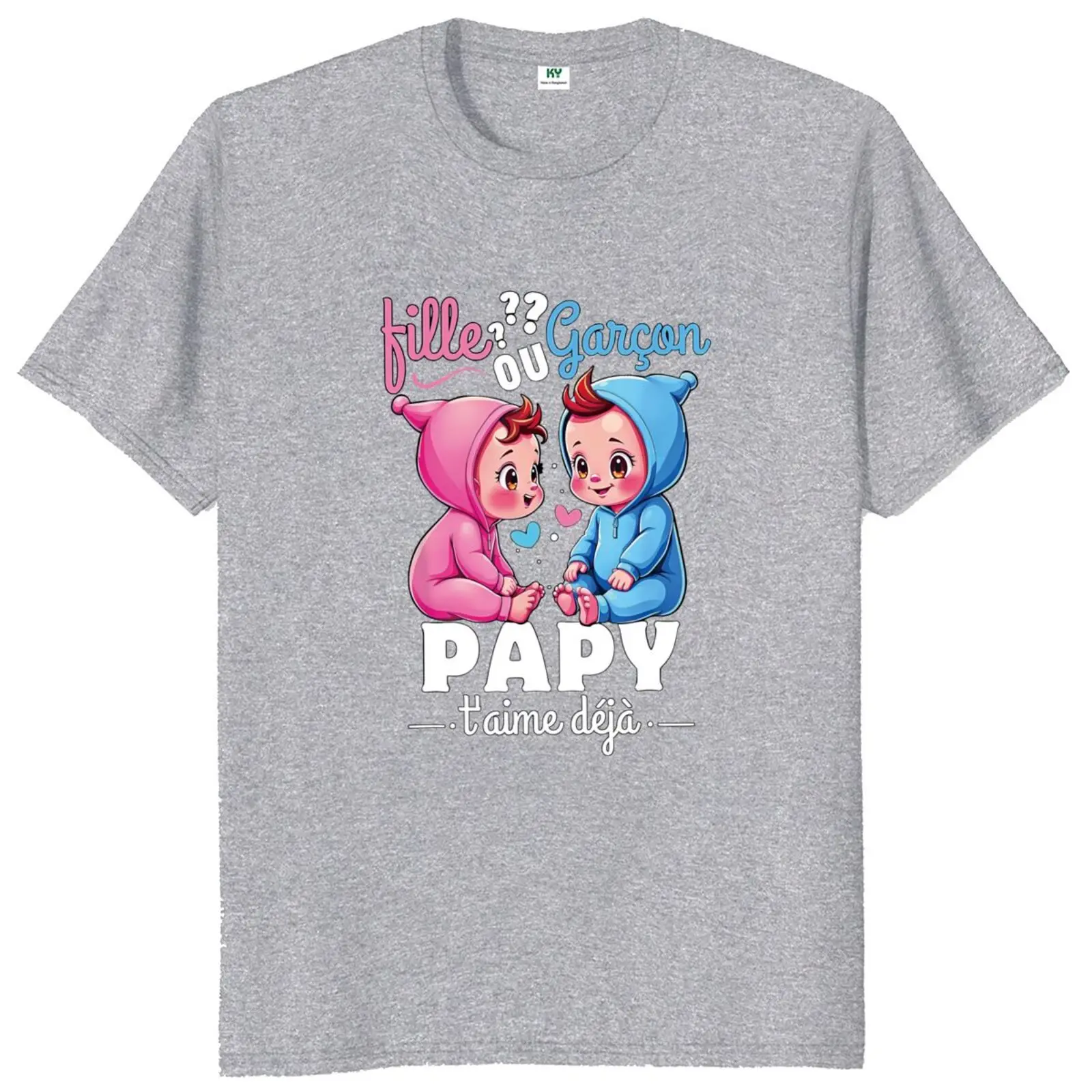 Gender Display Party T Shirt French Text Future Dad Parents Gift T-shirts EU Size 100% Cotton Soft Unisex Tee Tops