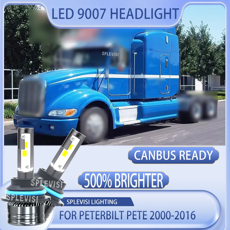Kit de conversión LED 9007 HB5-Plug and Play, sin hiperllamativas para Peterbilt Pete 2000-2016 2001 2002 2003 2004 2005 2006 2007 2008