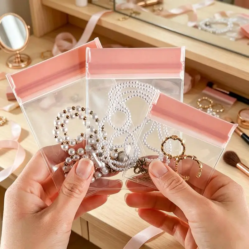 30Pcs Self Sealing Jewelry Storage Organizer Bag Antioxidant Ring Necklace Bracelet Storage Holder Bag Multifunctional Bag