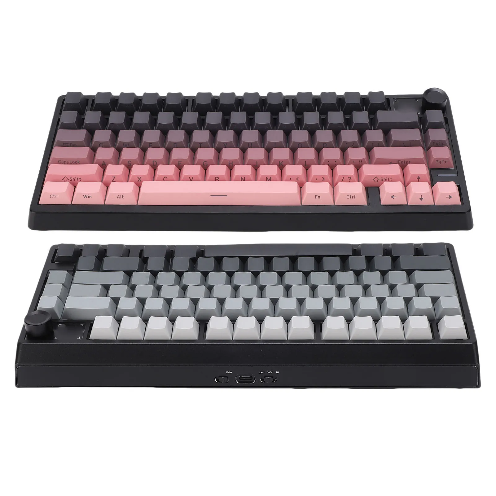 JK750 Mechanical Gaming Keyboard Wireless 3 Mode for Work Entertainment with Knob Side Engraved Keycaps Gradient