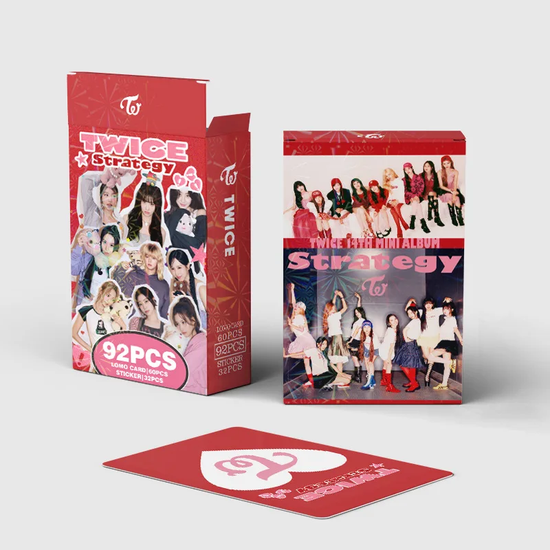 92 Pçs/set Menina Ídolo Novo Álbum STRATEGY Lomo Cartões NaYeon Momo Jihyo Tzuyu Sana Mina HD Printd Photocards Adesivos Fãs Presentes