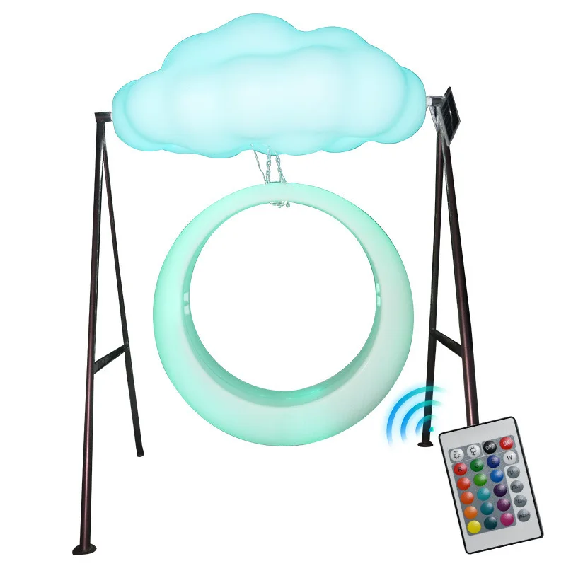 

Solar outdoor luminous cloud swing waterproof Internet celebrity Amazon popular swing villa park decoration rocking chair